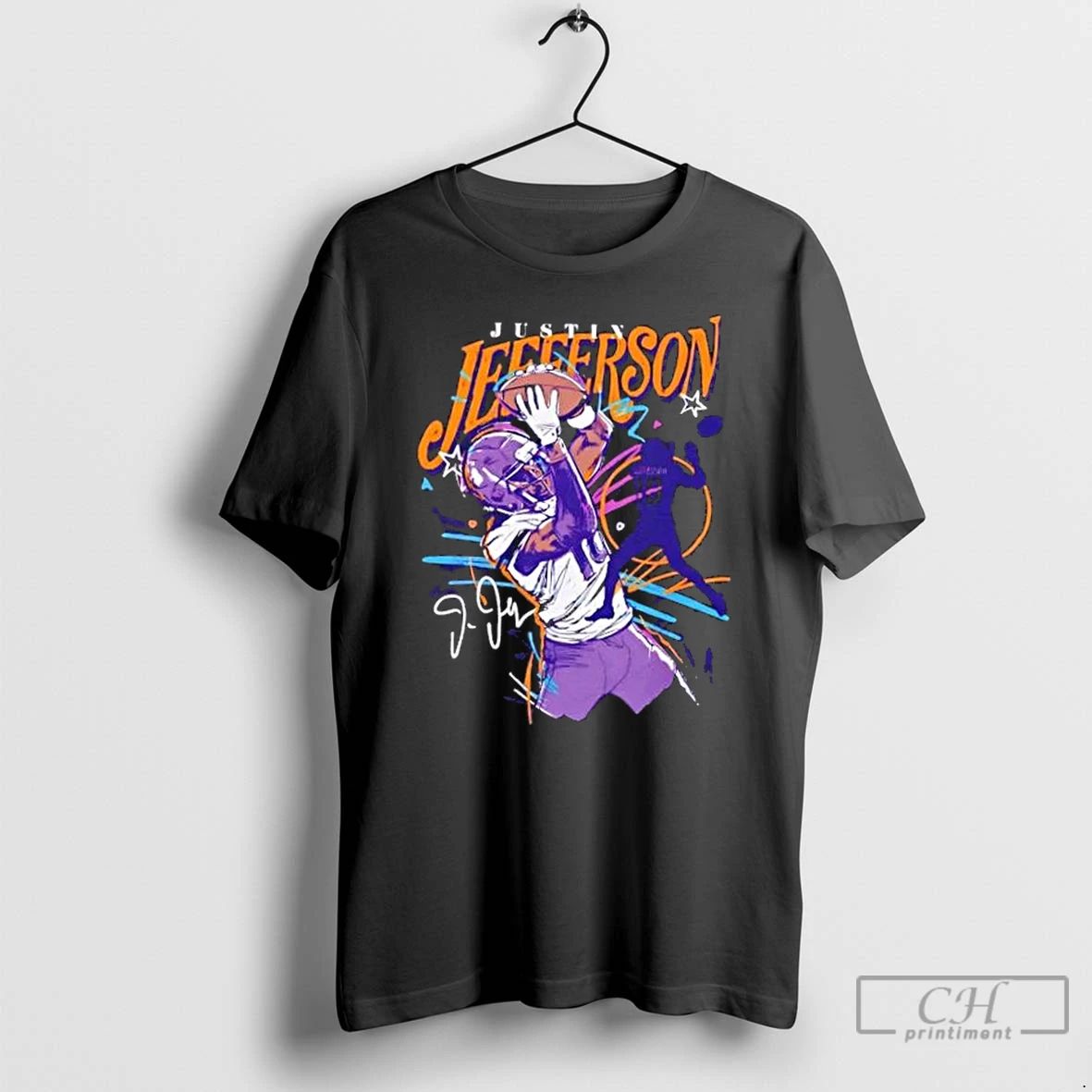 Classic Justin Jefferson Minnesota Vikings Scribble Signature T Shirts