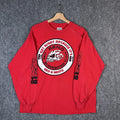Vintage Hell’s Angels 81 Flames Long Sleeve Shirt Support Red & White Reno XL