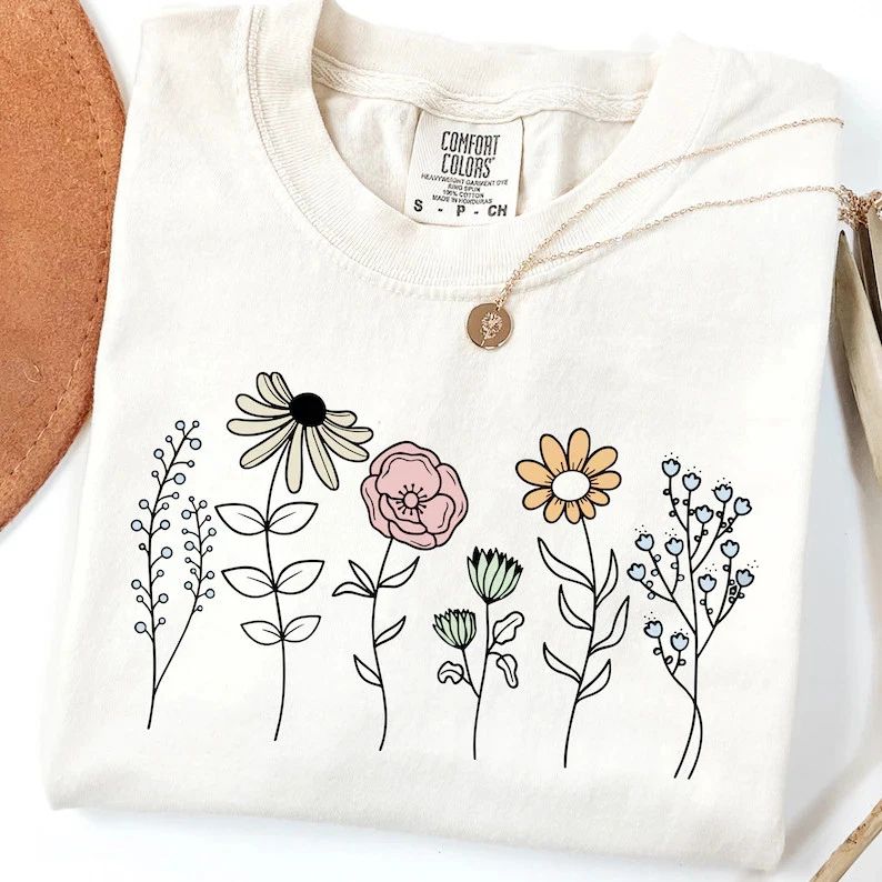 Comfort Tee Daisy Shirt Boho Floral Vintage Style Flower Gift