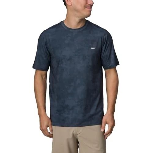 Reef Men's Serps up Short Sleeve Surf Shirt - Pirate Bla, XL