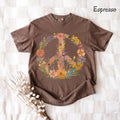 Wildflower Peace Sign Boho Comfort Tee Shirt Women