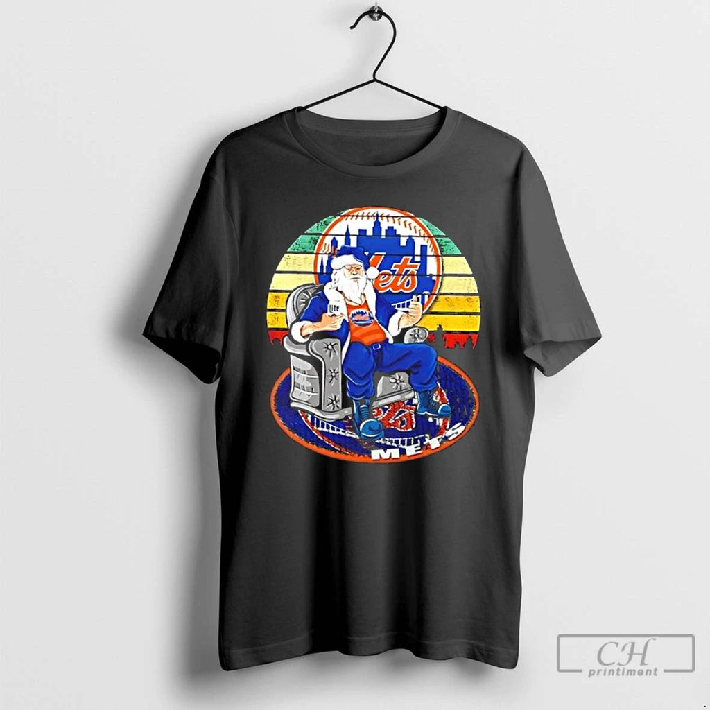 Classic New York Mets X Santa Claus Christmas Vintage T Shirts