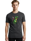 T-Rex-Rocket-2 Mens Graphic Tee, 100% Cotton, Casual Summer Wear