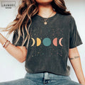 Boho Moon Phases Celestial Graphic Design Soft Comfort Tee