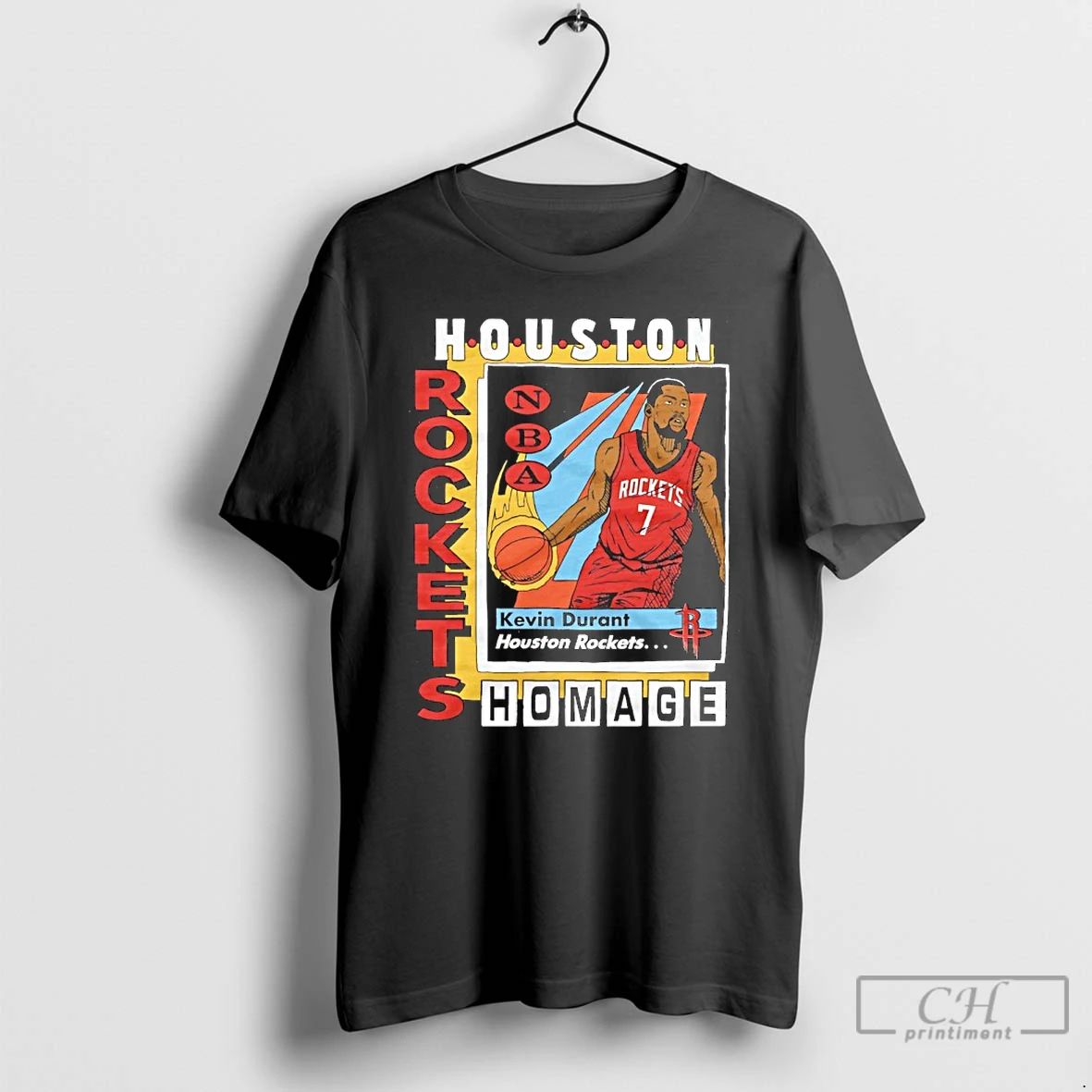 Classic Kevin Durant Houston Rockets Nba Trading Card T Shirts