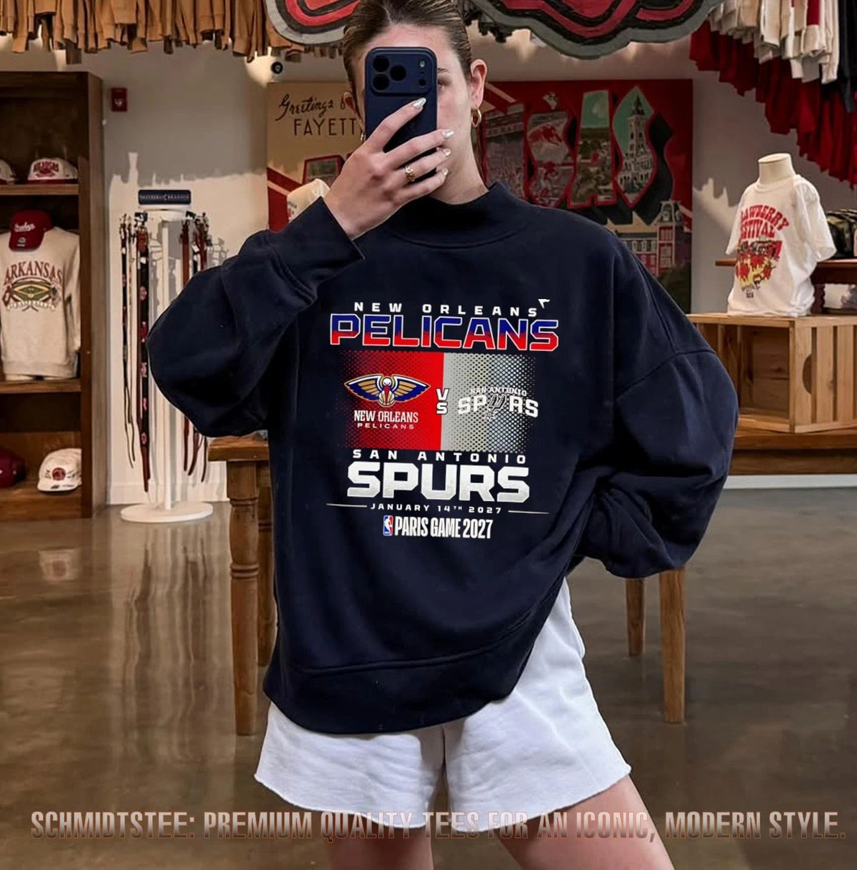 New Orleans Pelicans vs. San Antonio Spurs 2027 NBA Global Games Paris shirt