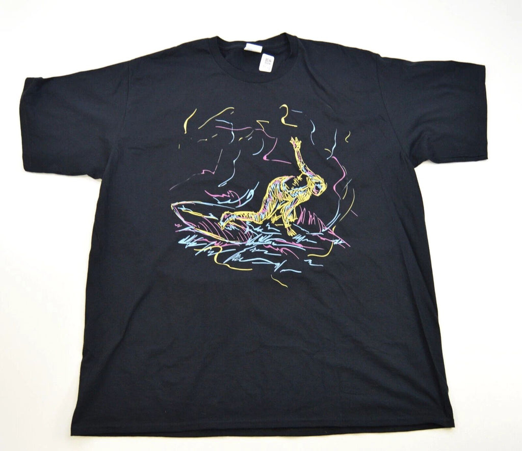 Abstract Art Surfing for Surfer and Surfers T-Shirt Size 2XL Black