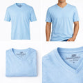 Luxury Light Blue V-Neck T-Shirt | Men’s Large | 100% Cotton