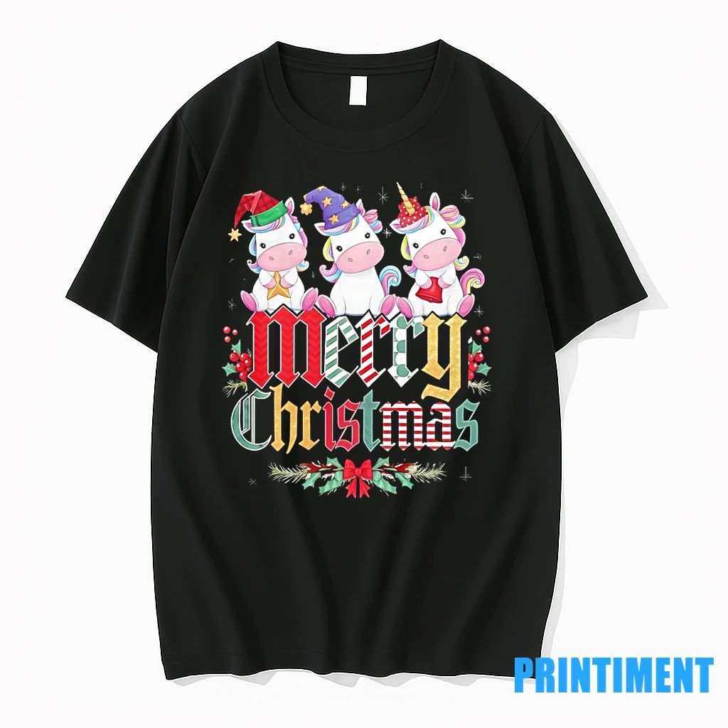 Three Cute Unicorns Merry Christmas Festive Tshirts Sweater