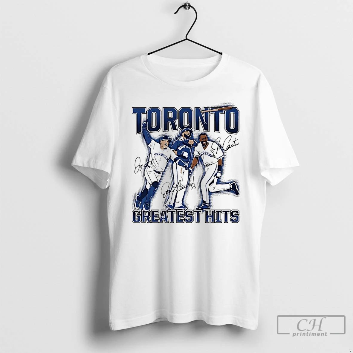 Classic Toronto Greatest Hits Joe Carter Jose Bautista And George Springer Player Autographed T Shirts