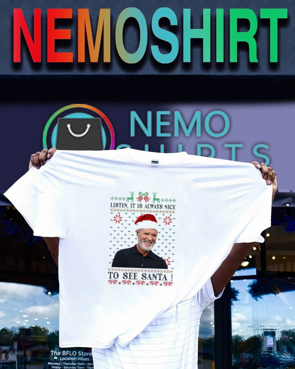 Roy Keane Listen It Is Always Nice to See Santa Ugly Christmas shirt