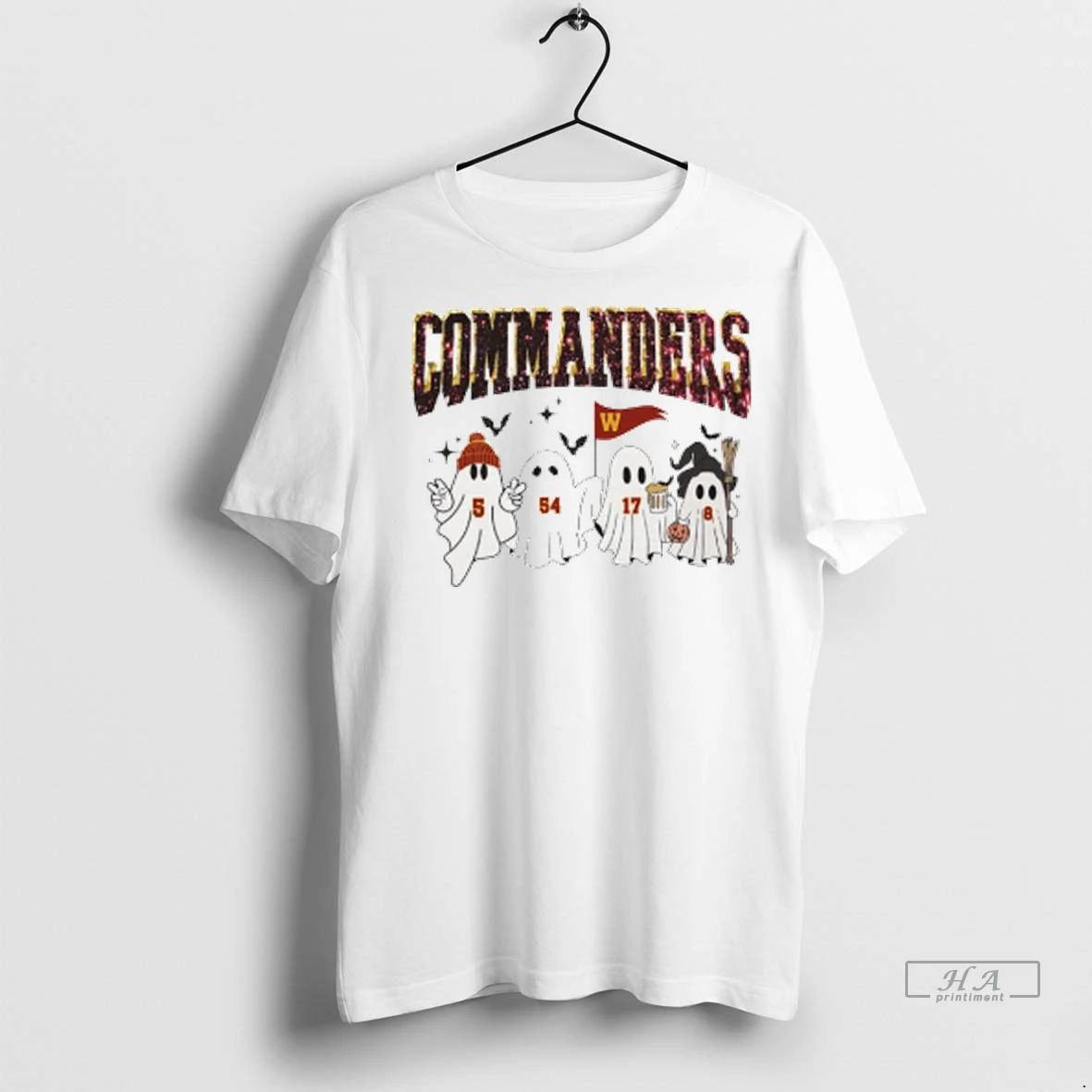Officials Trendy Ghost Halloween Washington Commanders Players Jersey Numbers 5 54 17 8 Ladies