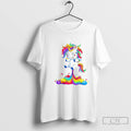 Classic Cute Rainbow Unicorn Splashing Paint Colorful T Shirts