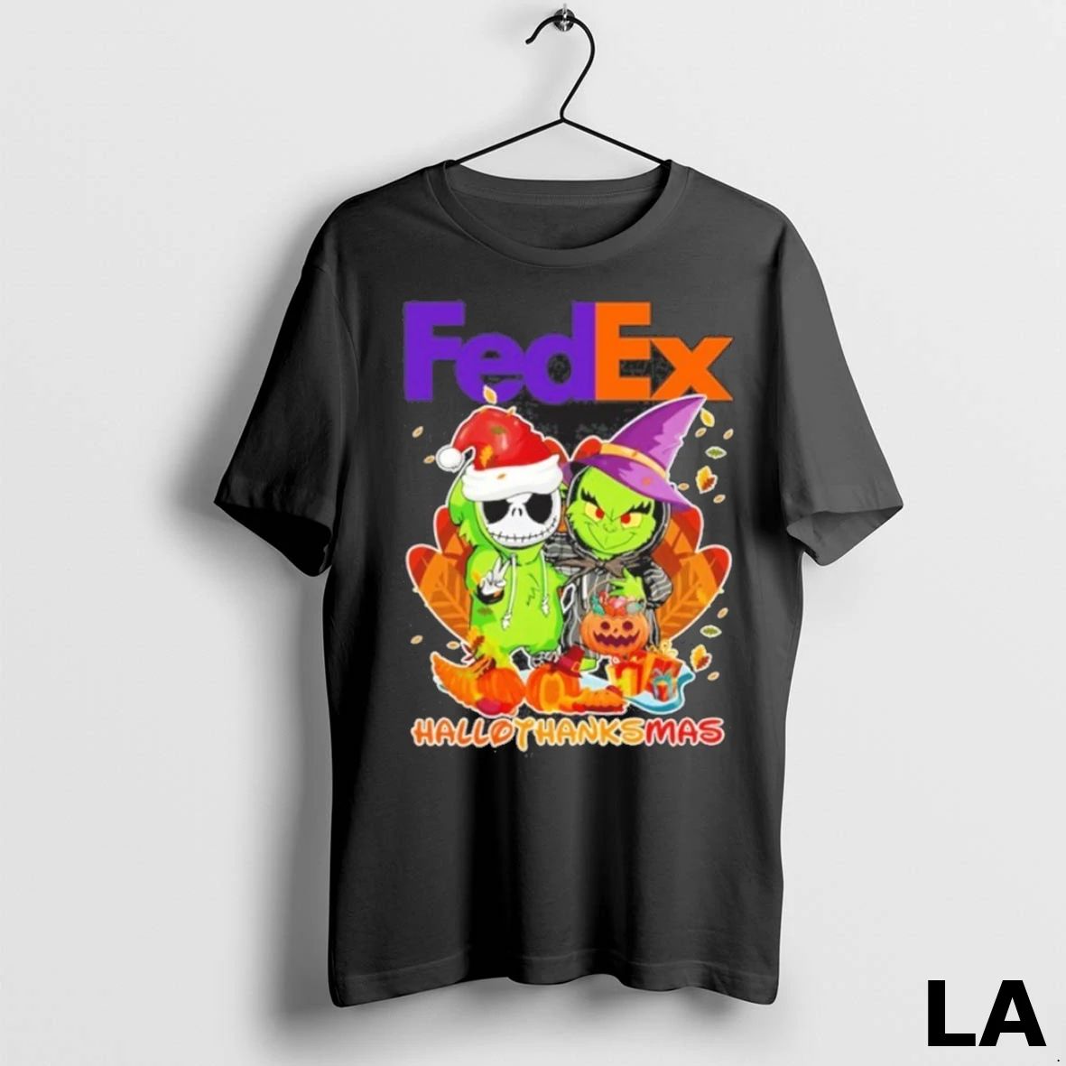 Original The Grinch And Santa Jack Fedex Logo Hallothanksmas