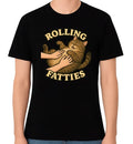 Rolling Fatties Funny Cat Lover Unisex Graphic T-Shirt Cute Humour Tee