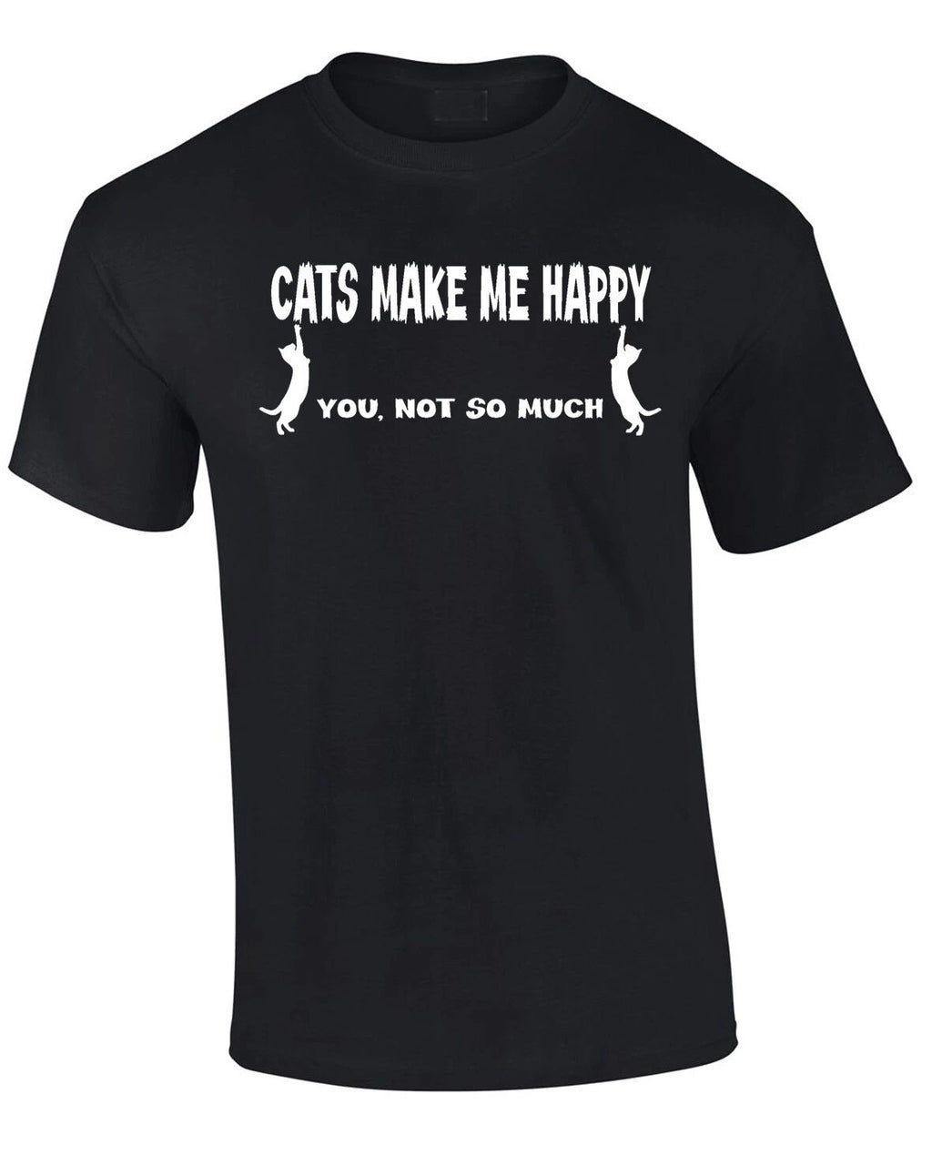 Cats make happy T-Shirt Men's Cat Lover Feline Gift Funny Cute