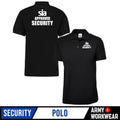 SIA Approved Security Polo T-shirt Black Printed Workwear Uniform CCTV Bouncer