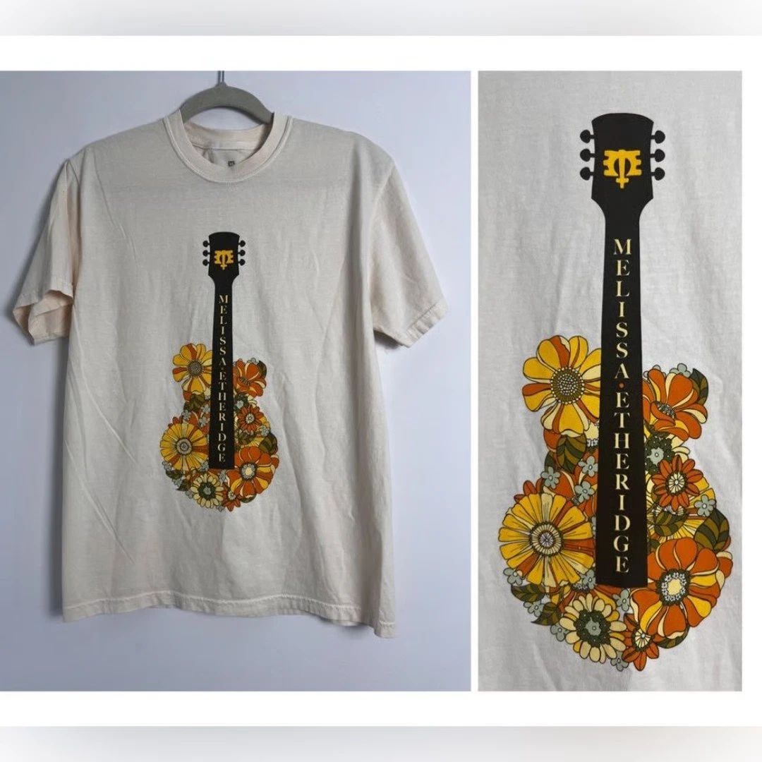 Vintage Melissa Etheridge  Guitar Floral Shirt Unisex Concert S to 5XL AR170
