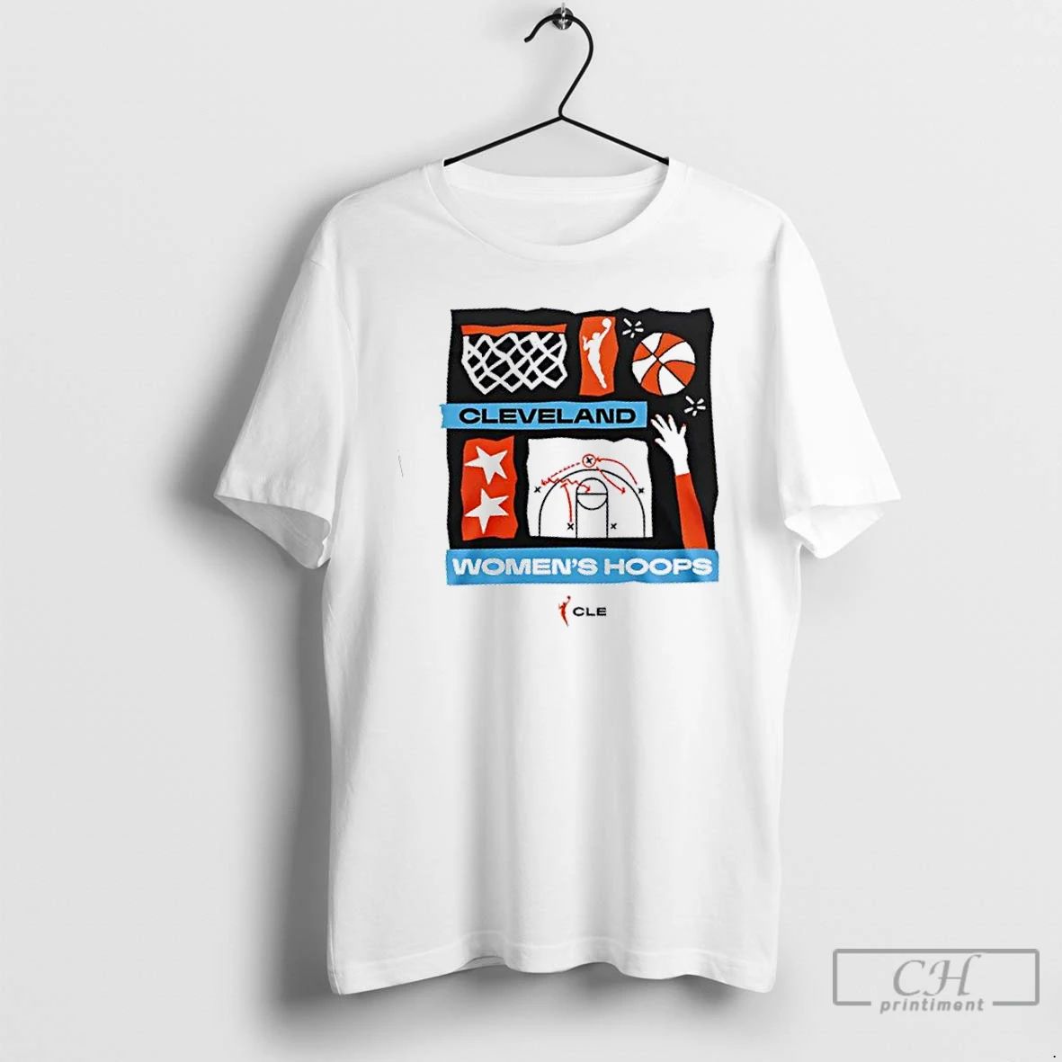 Premium Cleveland Womens Hoops 2 Sided T Shirts