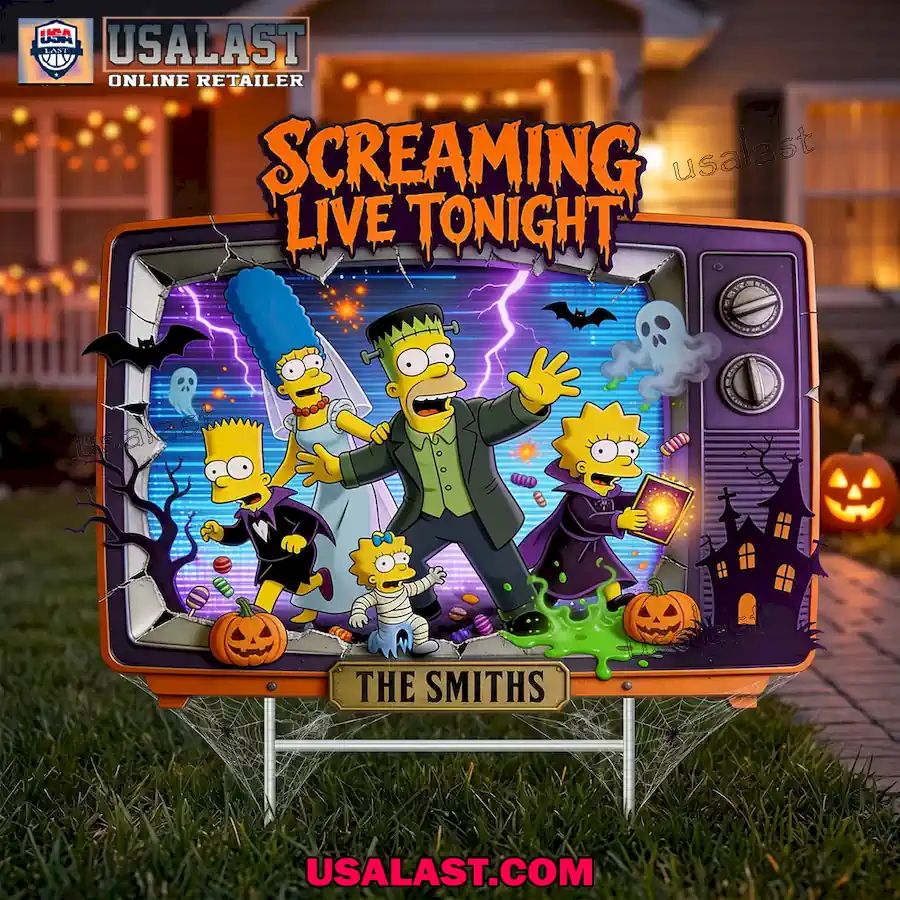 The Simpson Family Screaming Live Tonight Halloween Yard Sign
