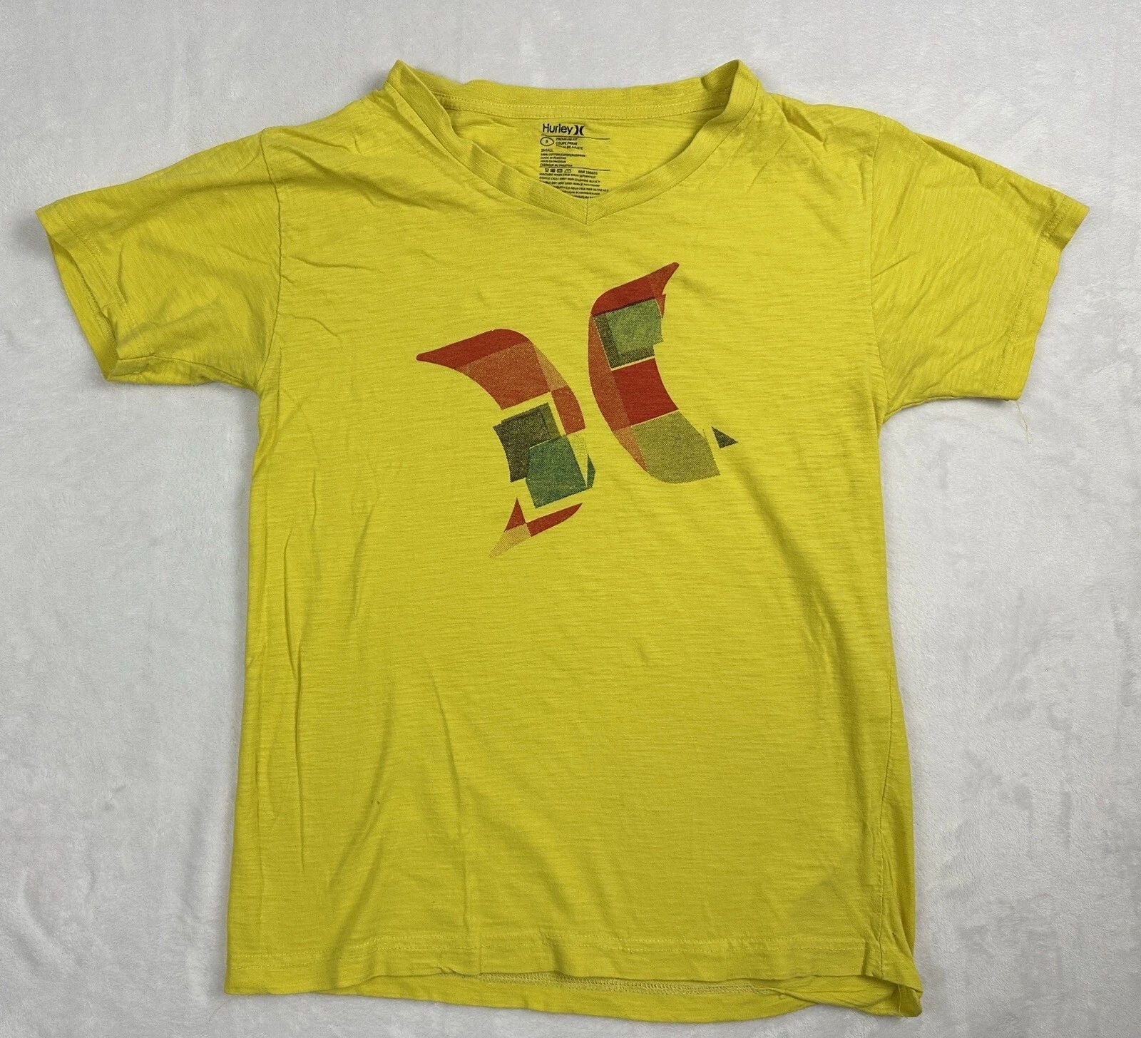 HURLEY  Yellow Men’s T-SHIRT Classic LOGO Size Small