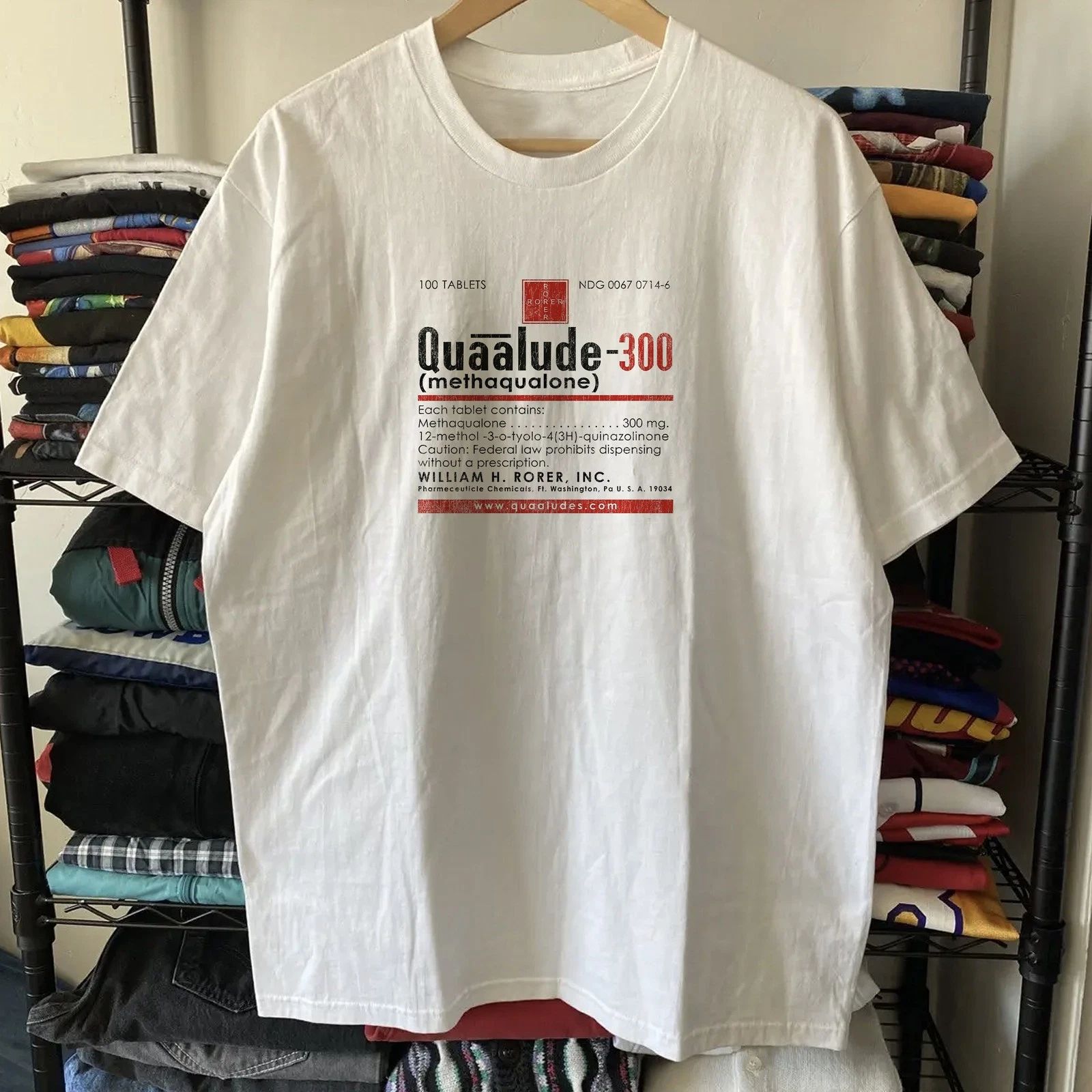 90s Quaalude Pill Rare T-Shirt White XL