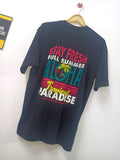 LUCKY BLUE SMITH Aloha Tropical Paradise T-Shirt Black Men's XL Korea Surf 43"