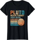 Pluto Never Forget Funny Astronomy Space Science Ladies' Crewneck T-Shirt