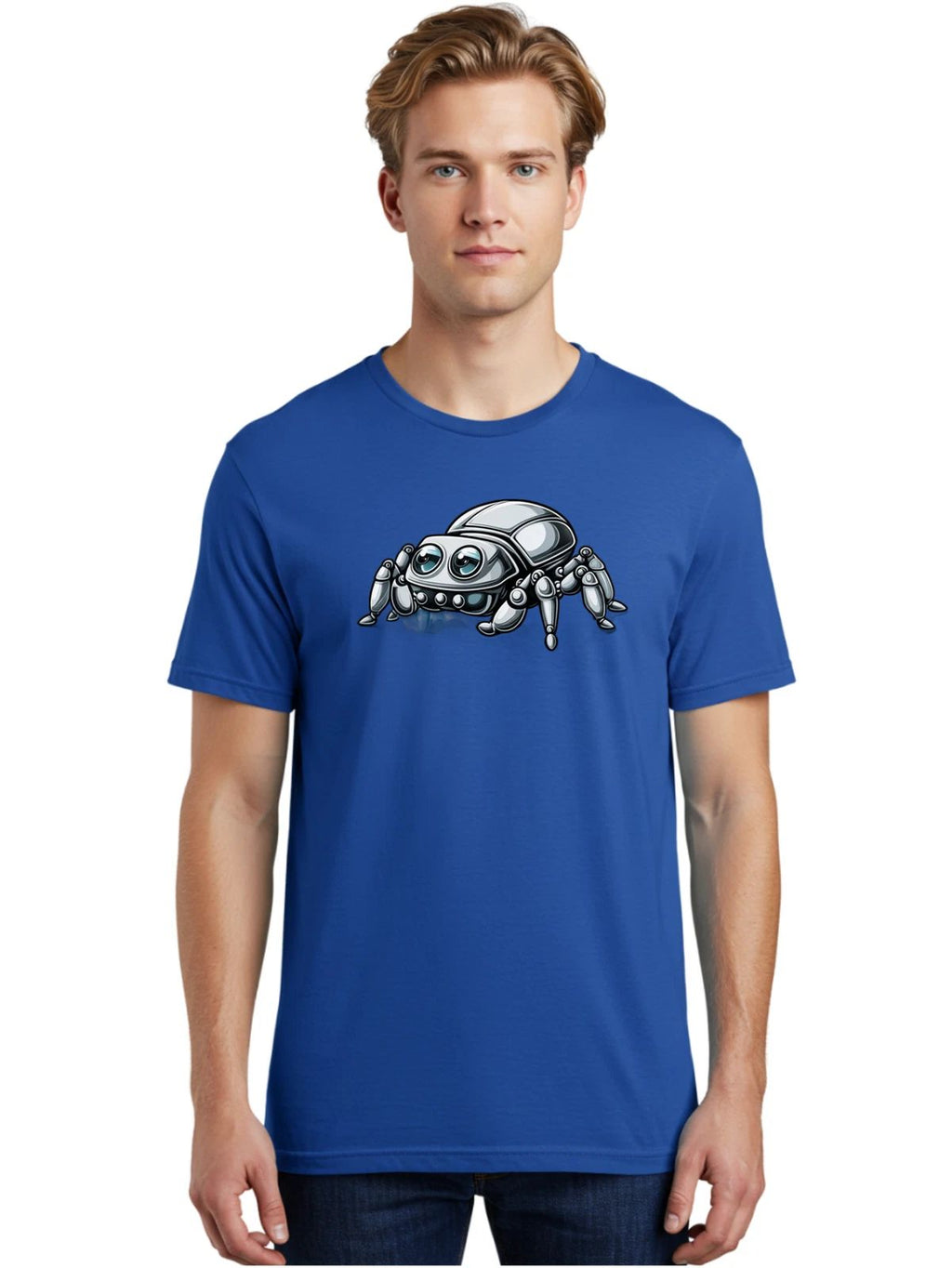 Robot-Spider-8 Mens Graphic Tee, 100% Cotton, Casual Summer Wear