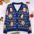 Custom Photo Christmas Joy Is Found In The Love Of Family - Family Personalized Custom Ugly Christmas Cardigan - Christmas Gift For Family