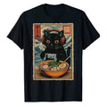 Kawaii Gamer Cat Ramen T-shirt Retro Japanese Cute Cat Lovers Gaming Funny Tee
