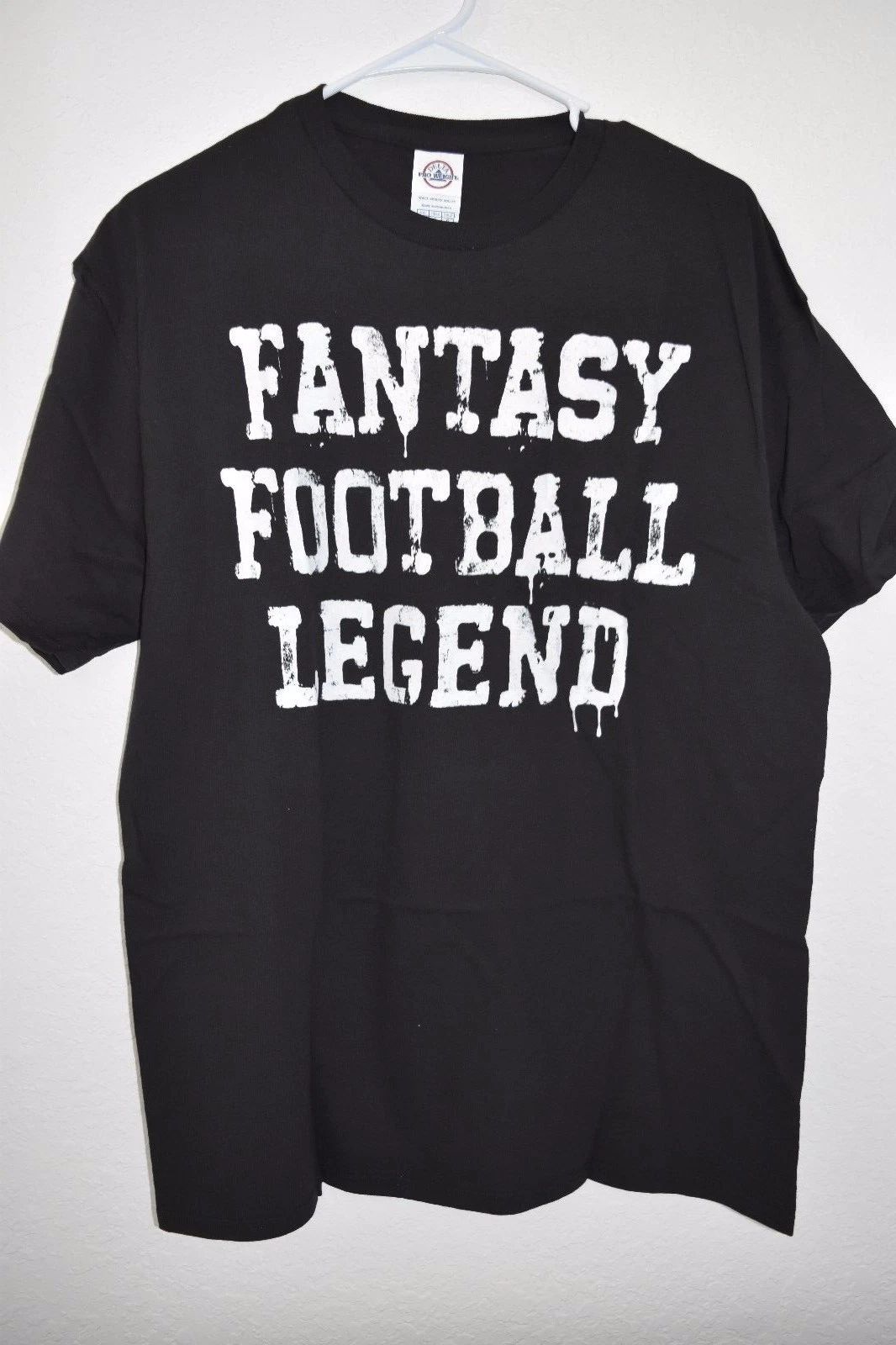 New Delta Black White "Fantasy Football Legend" 100% Cotton Adult T-Shirt