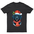Black Labrador Dog Christmas Holidays Mens T-Shirt Womens Tee Graphic Unisex