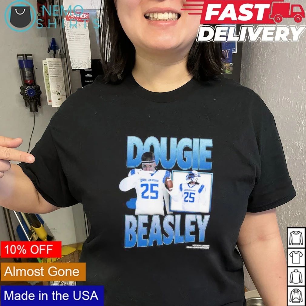 Dougie Beasley Indiana State University No 25 Defensive Lineman shirt