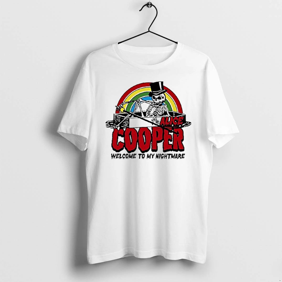 Skeleton Rainbow Alice Cooper Welcome To My Nightmare Horror Halloween Tshirts Sweater