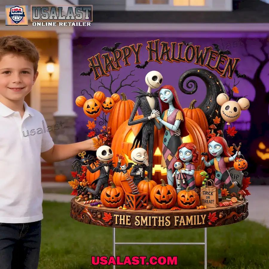 Jack Skellington Family Halloween Custom Yard Sign