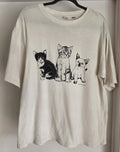 Power to the People Japan Kitten Tee - Vintage Aesthetic - Slub Cotton - M