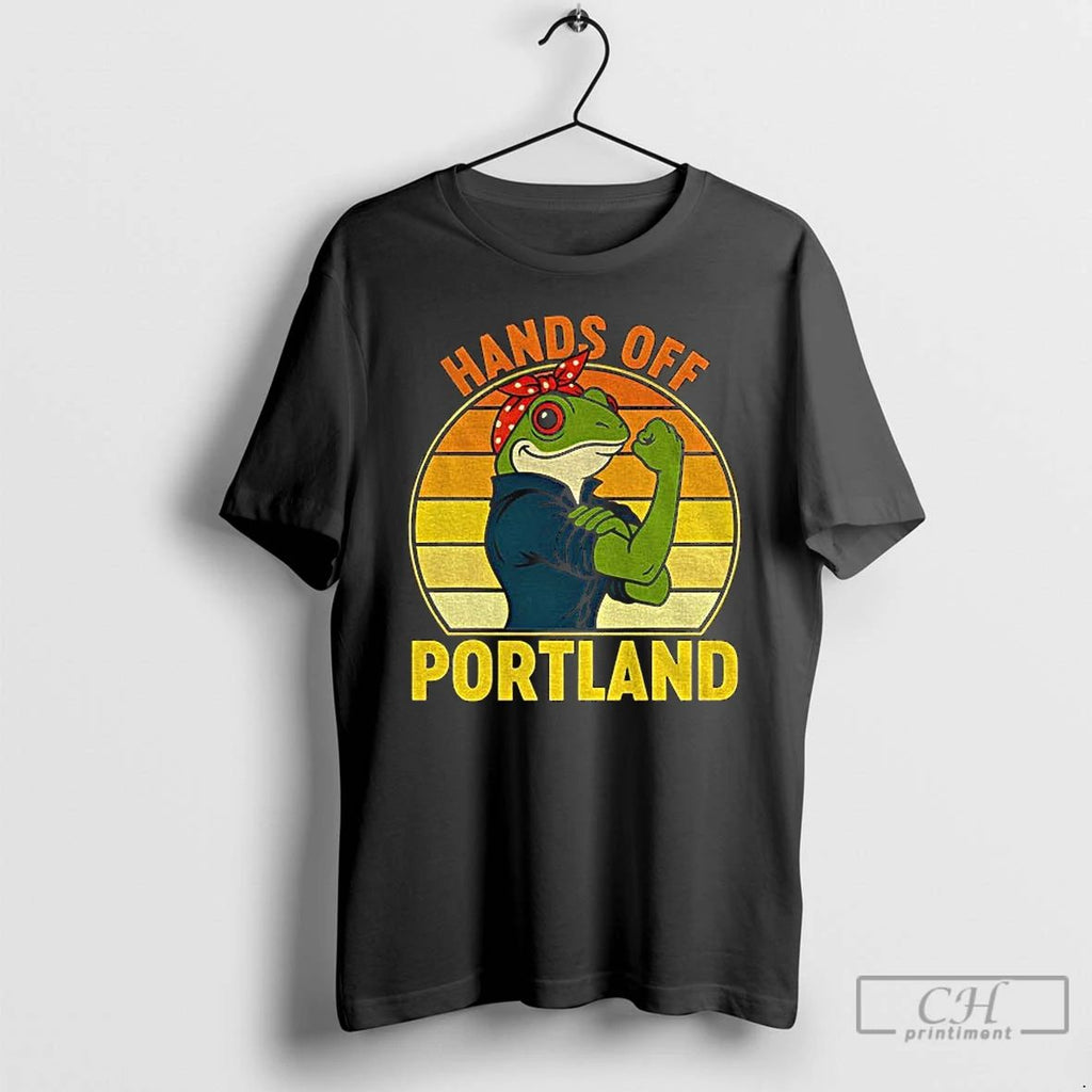 Classic Hands Off Portland Frog Rosie The Riveter Vintage T Shirts