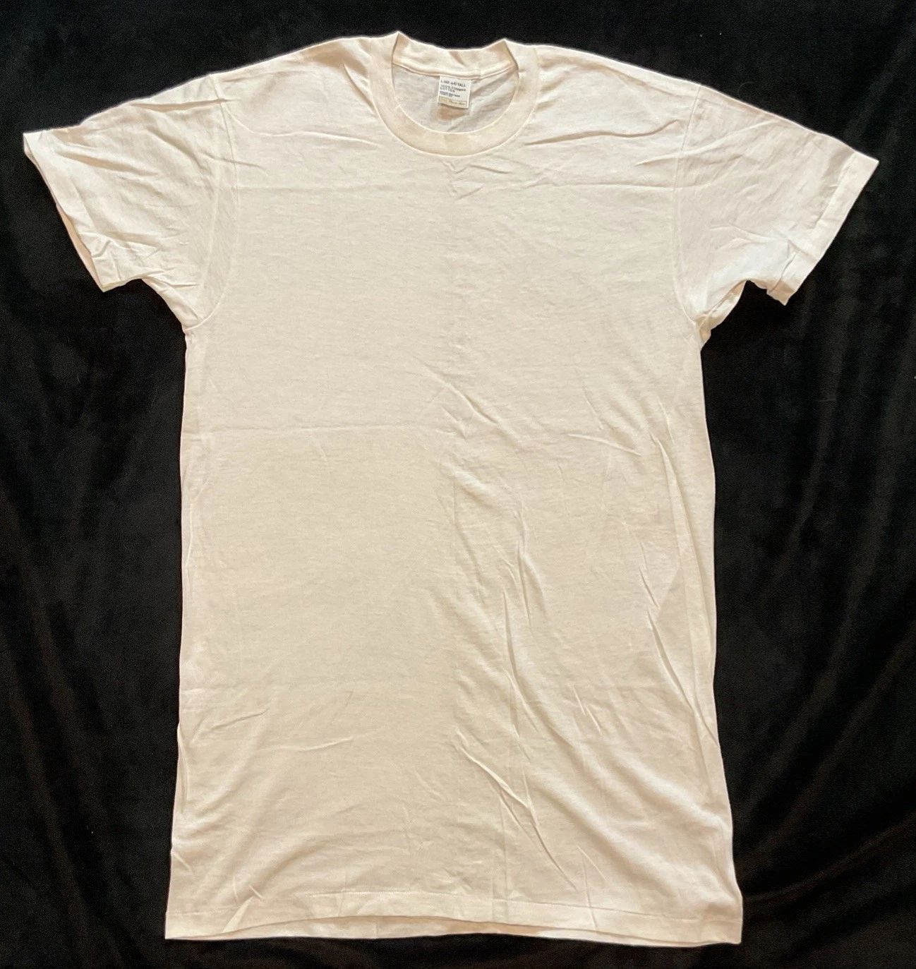 Sears Mens Store Vintage Plain White T Shirt Blank 100% Combed Cotton Large Tall