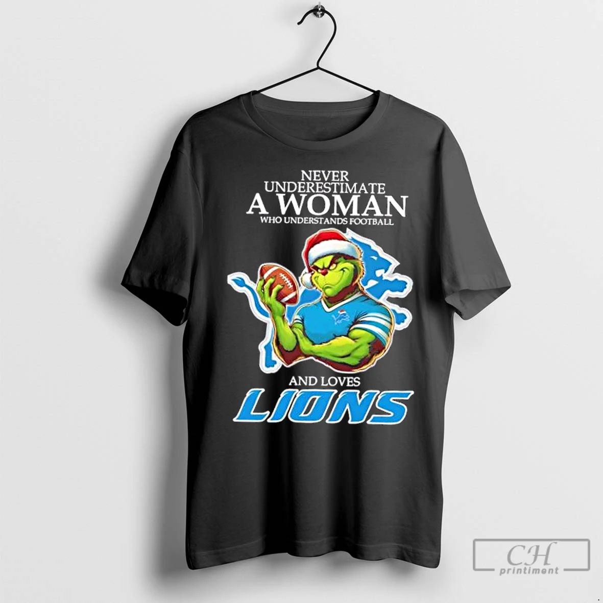 Classic Grinch Christmas Never Underestimate A Woman Who Understands Football And Loves Detroit Lions