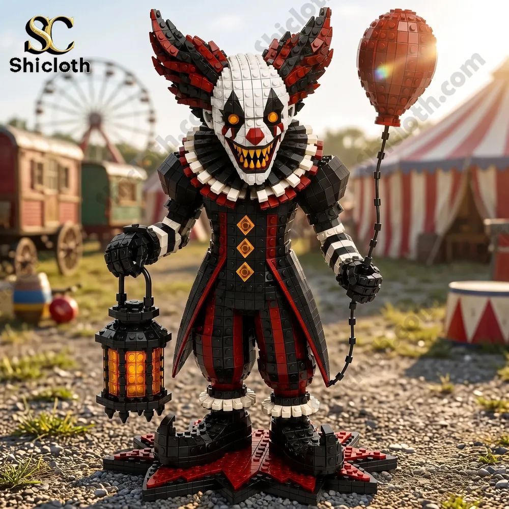 The Crimson Balloon Creepy Clown Building Set