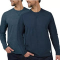 Rugged Elements Men's 2-Pack Sueded Long Sleeve Crew Tee, Navy/Blue, S