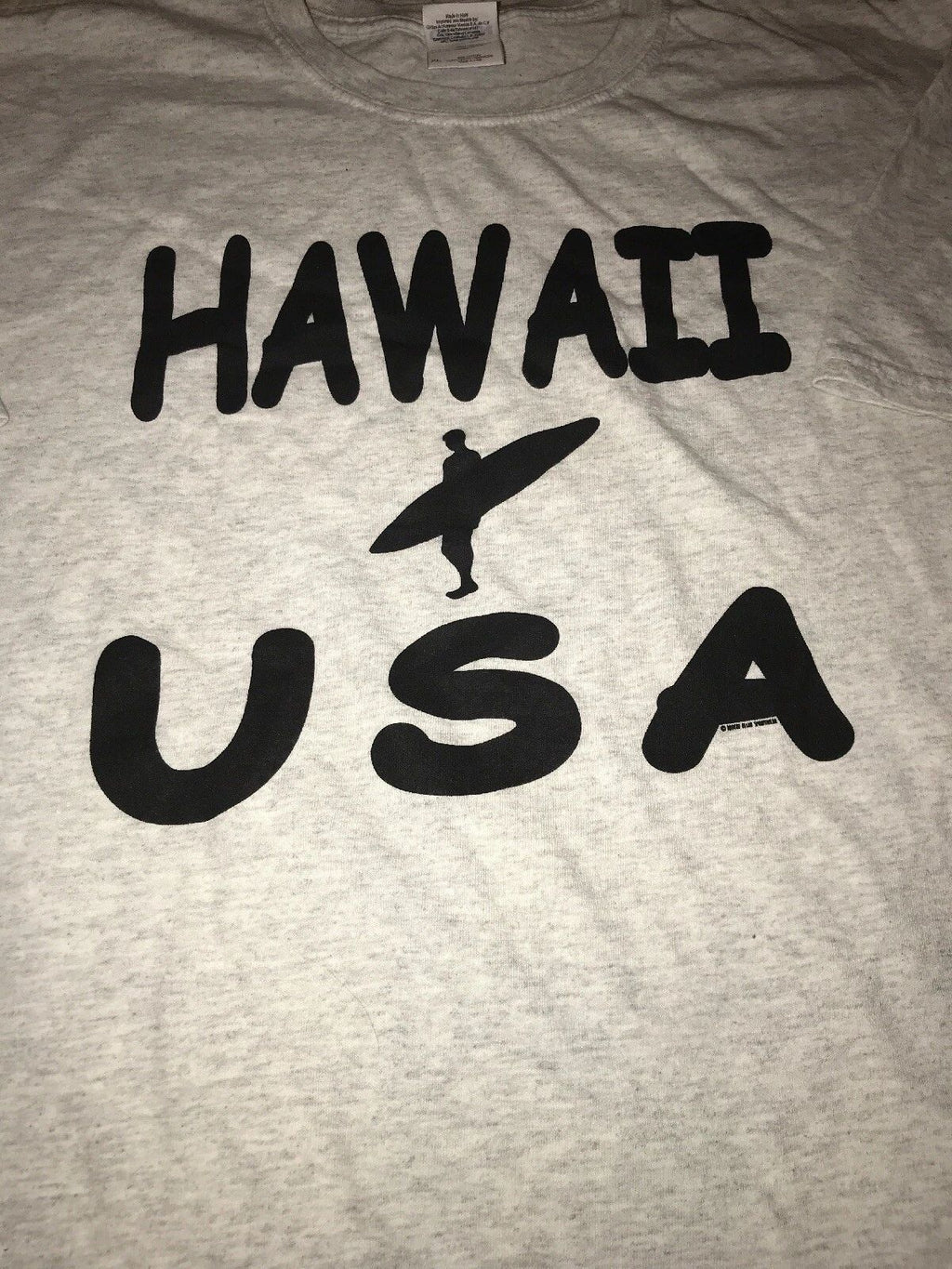 Gildan Hawaii USA Size xl Adult Gray Cotton T Shirt Surfer Surf Unisex
