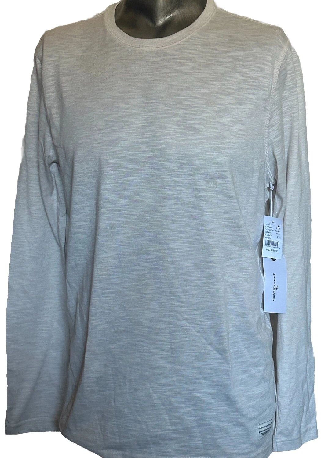 New Modern Amusement X PacSun Mens Heather Beige Boxy Fit Long Sleeve Shirt Med