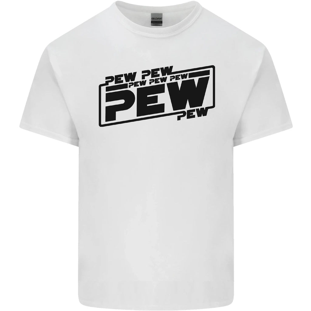 Pew Pew Pew Funny SCI-FI Movie Lightsaber Mens Cotton T-Shirt Tee Top