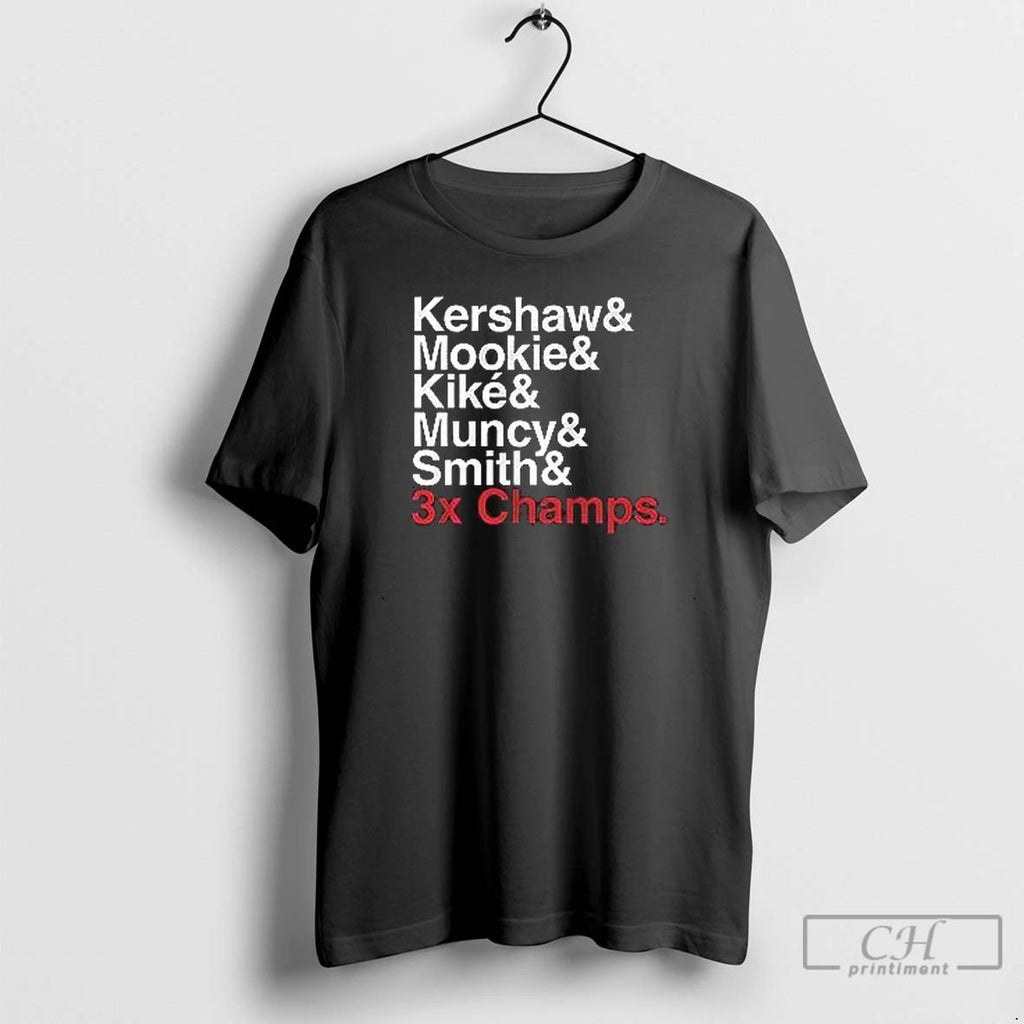 Premium Ampersand 3 Time Champs Dodgers 2025 T Shirts