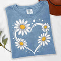Daisy Heart Boho Floral Summer Comfort Tee