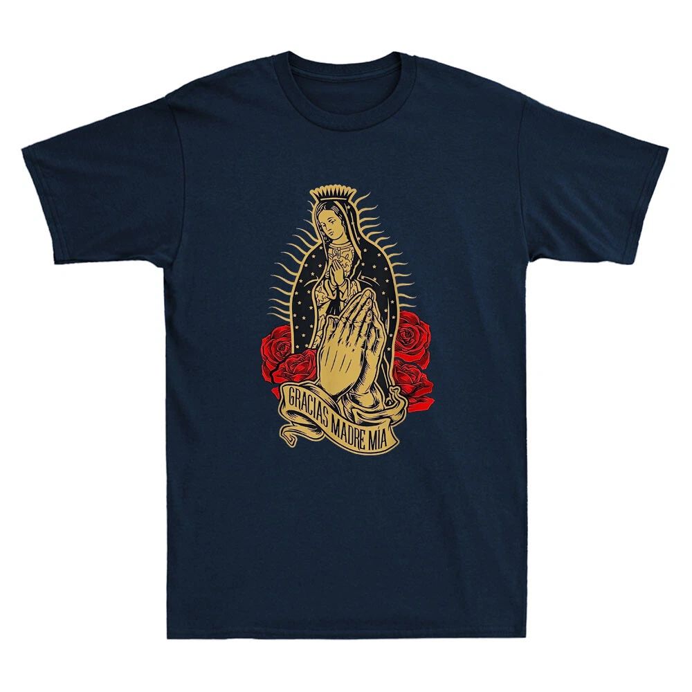 Our Lady Virgen De Guadalupe Virgin Mary Gracias Madre Mía Vintage Men's T-Shirt