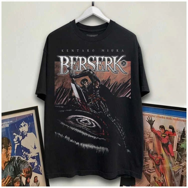 Berserk Anime Shirt, Berserk Graphic Movie Black Classic Style Tshirt KH13777