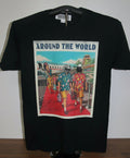 AROUND THE WORLD- Potential future air travel  T-Shirt  Black, Medium